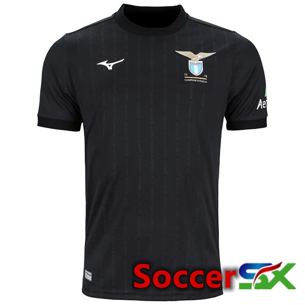 SS Lazio Soccer Jersey 50th Anniversary Champion Edition Black 1973/1974