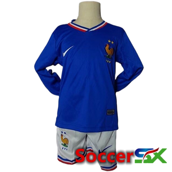 France Kids Home Soccer Jersey Long sleeve 2024/2025