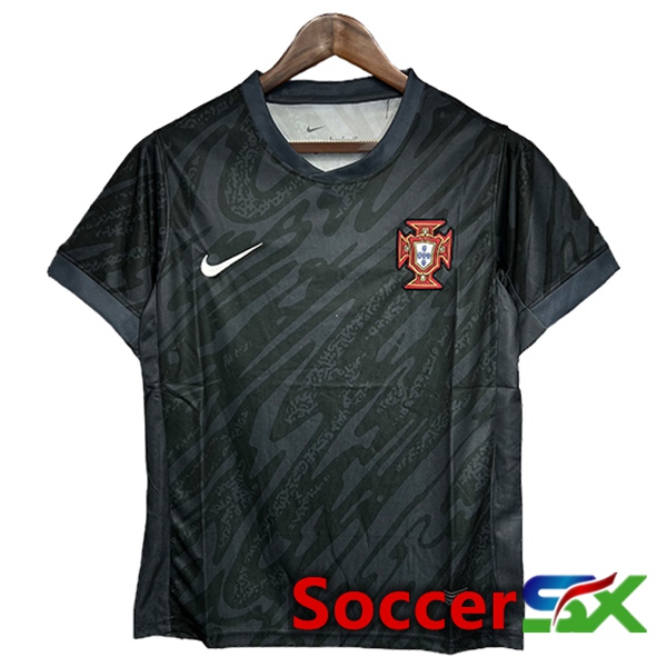 Portugal Goalkeeper Soccer Jersey Black 2024/2025