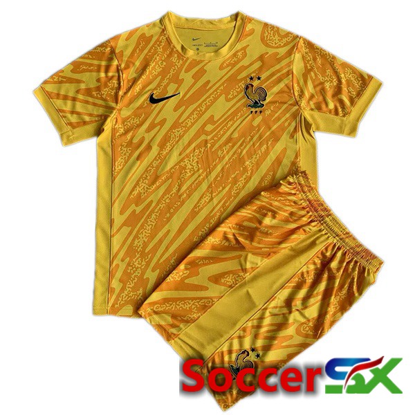 France Kids Goalkeeper Soccer Jersey Yellow 2024/2025