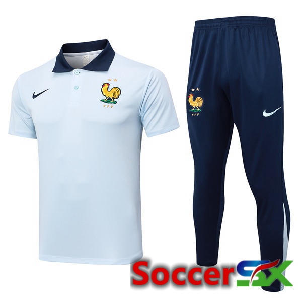 France Soccer Polo + Training Pants Blue 2024/2025