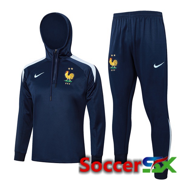 France Training Tracksuit Sweatshirt HoodieBlue Royal 2024/2025