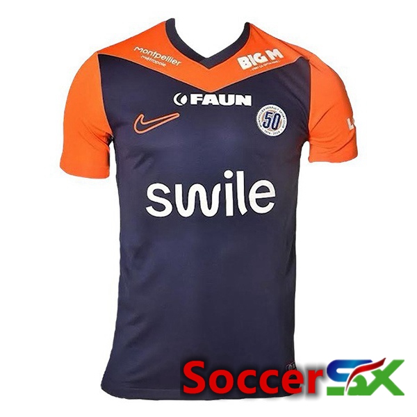 Montpellier HSC Home Soccer Jersey Blue Orange 2024/2025