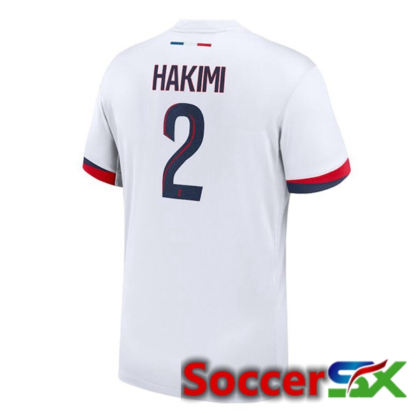 Paris PSG (Hakimi 2) Away Soccer Jersey White 2024/2025