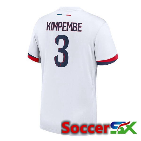 Paris PSG (Kimpembe 3) Away Soccer Jersey White 2024/2025