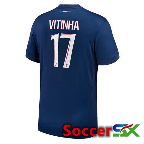 Paris PSG (Vitinha 17) Home Soccer Jersey Blue Royal 2024/2025