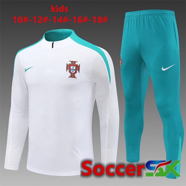 Portugal Kids kit Training Tracksuit White 2024/2025