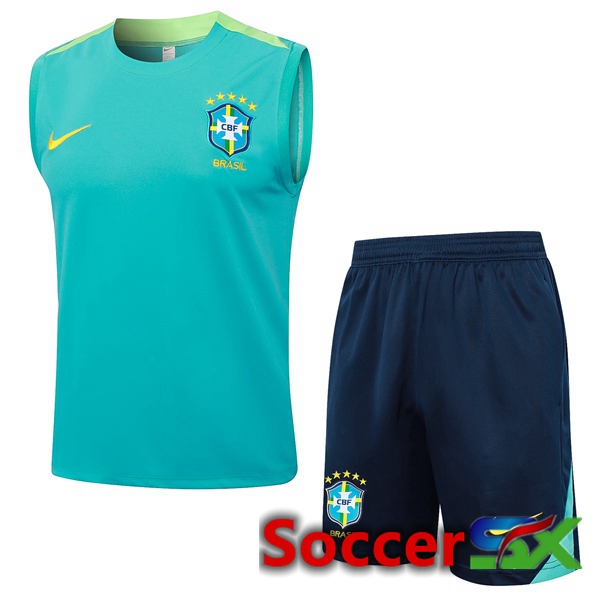 Brazil Soccer Vest + Shorts Green 2024/2025