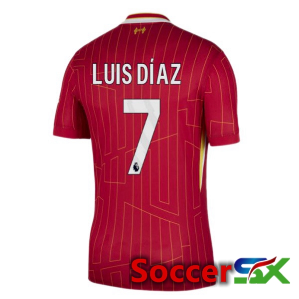 FC Liverpool (LUIS DÍAZ 7) Home Soccer Jersey Red 2024/2025