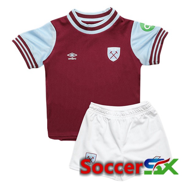 West Ham United Kids Home Soccer Jersey Red 2024/2025