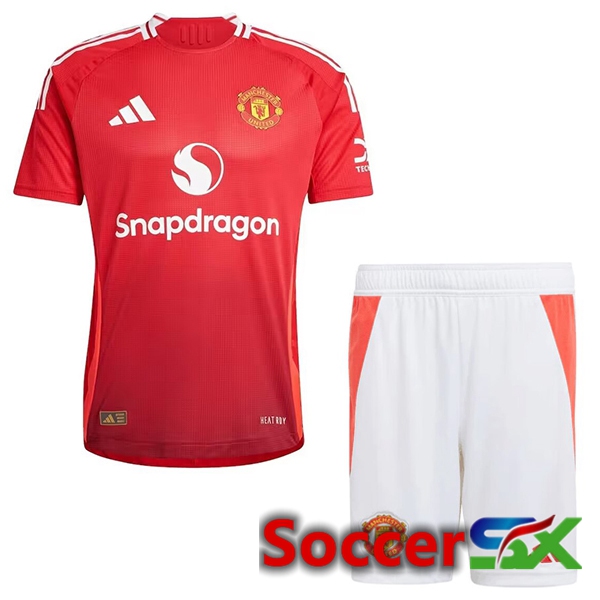 Manchester United Home kit Soccer Jersey + Shorts 2024/2025