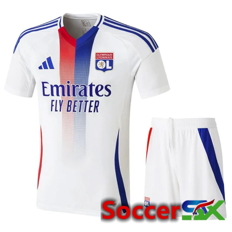 lyon OL Home kit Soccer Jersey + Shorts 2024/2025