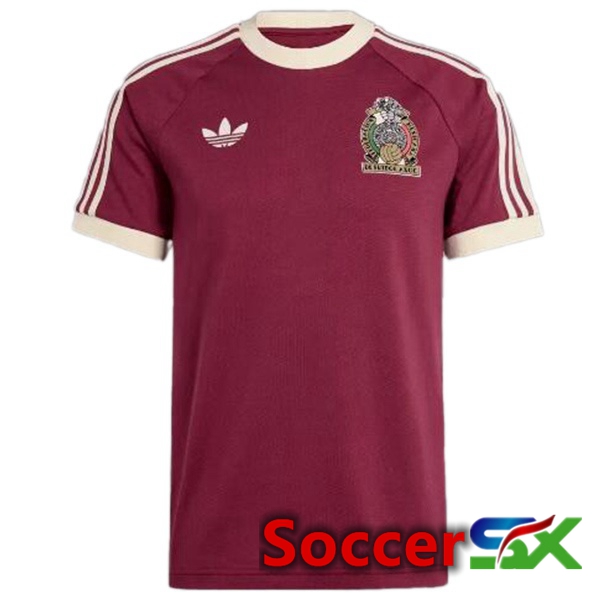 Mexico Retro Away Soccer Jersey Red 1985