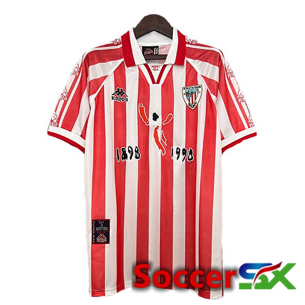 Athletic Bilbao Retro Home Soccer Jersey Red 100th Anniversary Edition