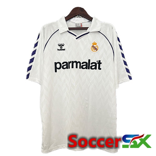 Real Madrid Retro Home Soccer Jersey White 1988