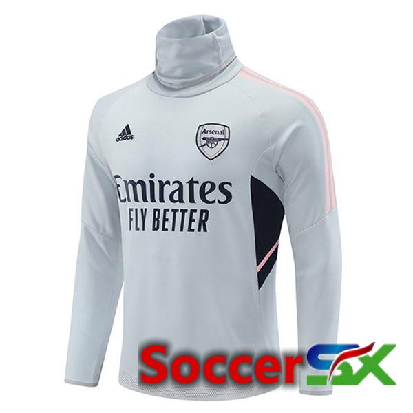 Arsenal High collar Training Sweatshirt Grey 2022/2023