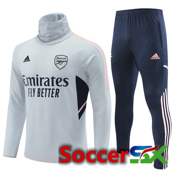 Arsenal High collar Training Tracksuit Grey 2022/2023