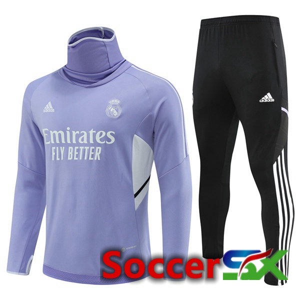 Real Madrid High collar Training Tracksuit Purple 2022/2023