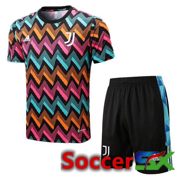 Juventus Training T Shirt + Shorts Blue 2022/2023