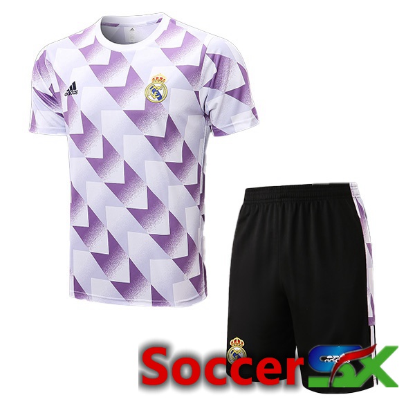 Real Madrid Training T Shirt + Shorts Purple 2022/2023