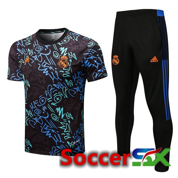 Real Madrid Training T Shirt + Pants Blue Black 2022/2023