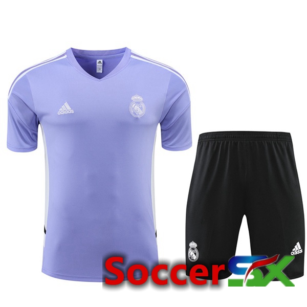 Real Madrid Training T Shirt + Shorts Purple 2022/2023