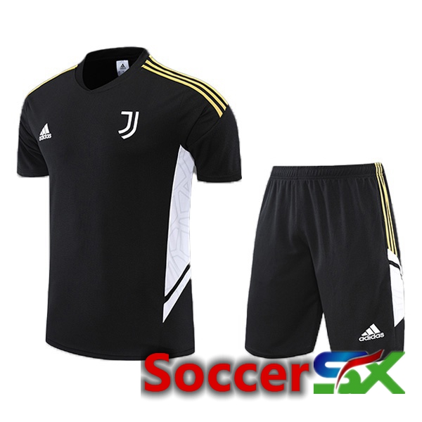 Juventus Training T Shirt + Shorts Black 2022/2023