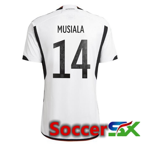 Germany (MUSIALA 14) Home Jersey Black White World Cup 2022