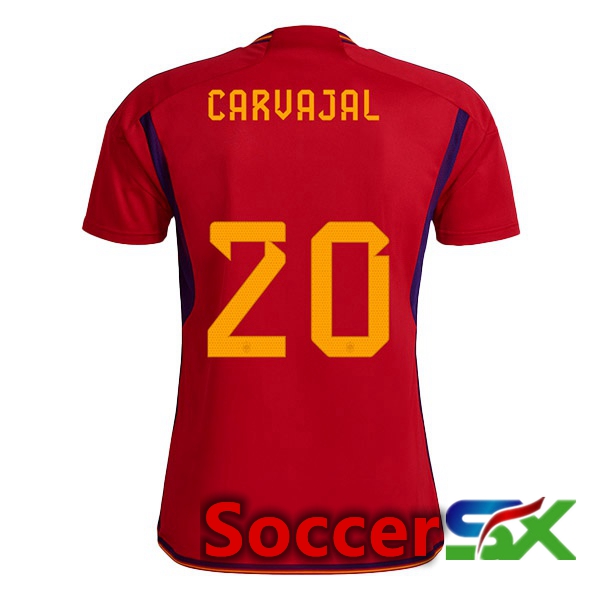 Spain (CARVAJAL 20) Home Jersey Red World Cup 2022