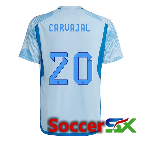 Spain (CARVAJAL 20) Away Jersey Blue White World Cup 2022