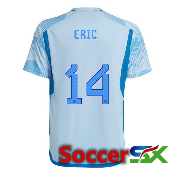 Spain (ERIC 14) Away Jersey Blue White World Cup 2022