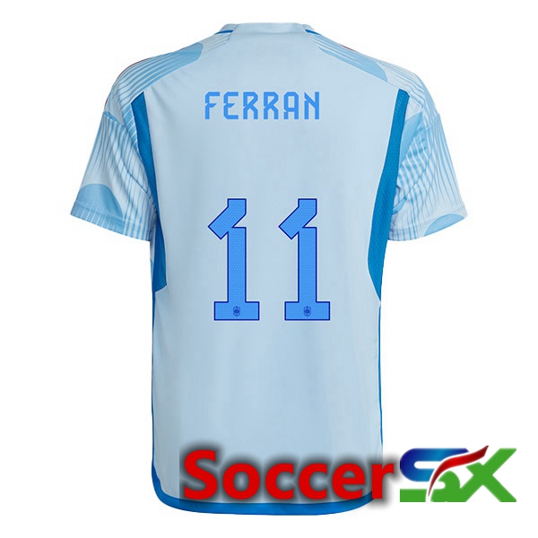 Spain (FERRAN 11) Away Jersey Blue White World Cup 2022