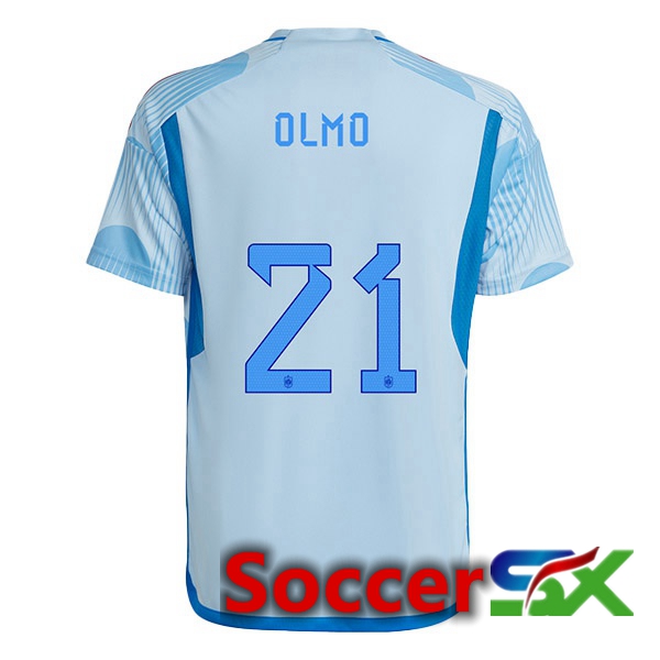 Spain (OLMO 21) Away Jersey Blue White World Cup 2022