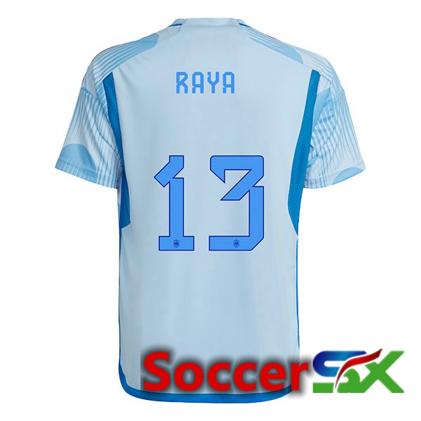 Spain (RAYA 13) Away Jersey Blue White World Cup 2022