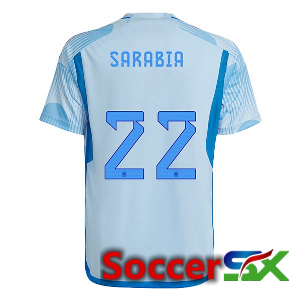 Spain (SARABIA 22) Away Jersey Blue White World Cup 2022