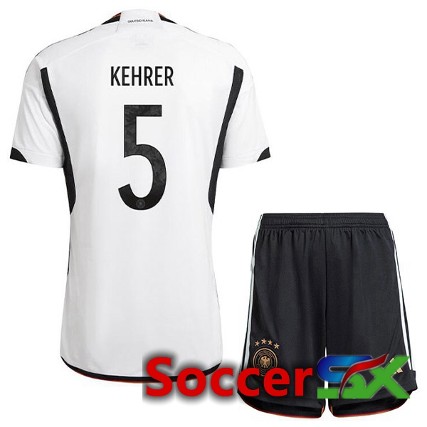 Germany (KEHRER 5) Kids Home Jersey Black White World Cup 2022