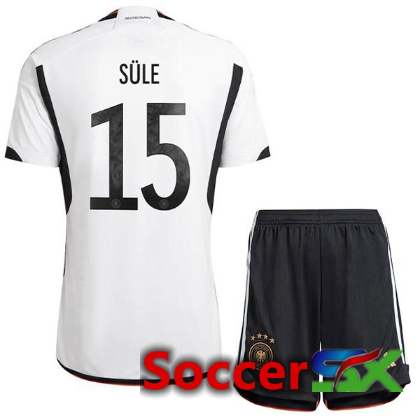 Germany (SULE 15) Kids Home Jersey Black White World Cup 2022