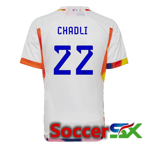 Belgium (CHADLI 22) Away Jersey White World Cup 2022