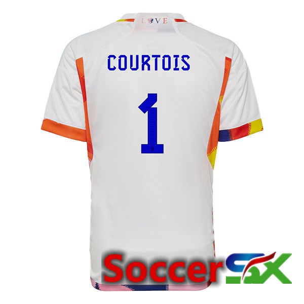 Belgium (COURTOIS 1) Away Jersey White World Cup 2022