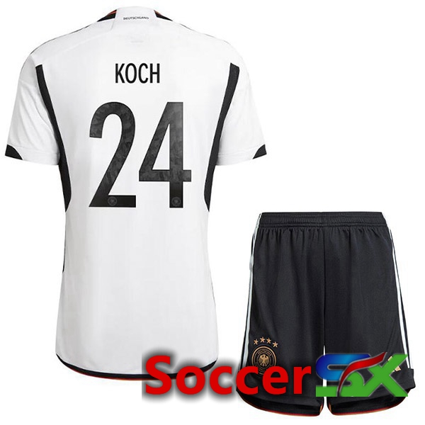 Germany (KOCH 24) Kids Home Jersey Black White World Cup 2022