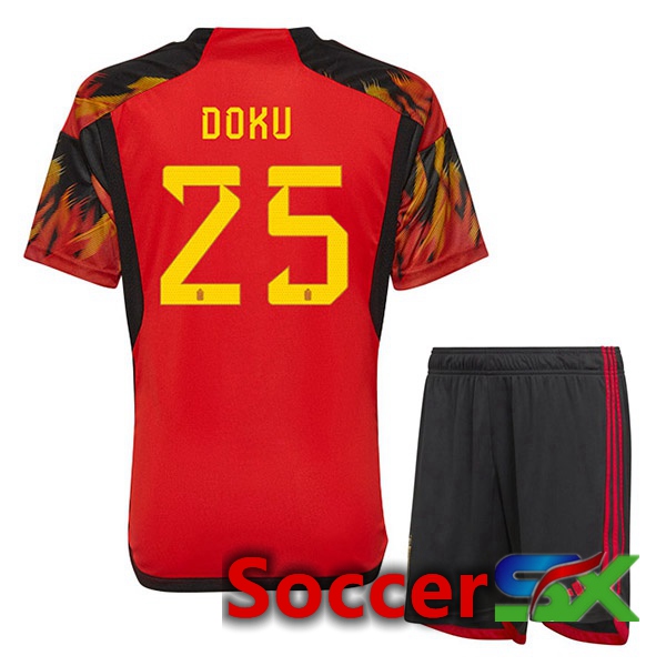 Belgium (DOKU 25) Kids Home Jersey Red 2023/2023