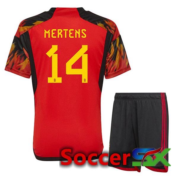 Belgium (MERTENS 14) Kids Home Jersey Red 2023/2023