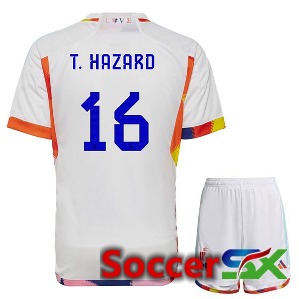 Belgium (T. HAZARD 16) Kids Away Jersey White 2023/2023