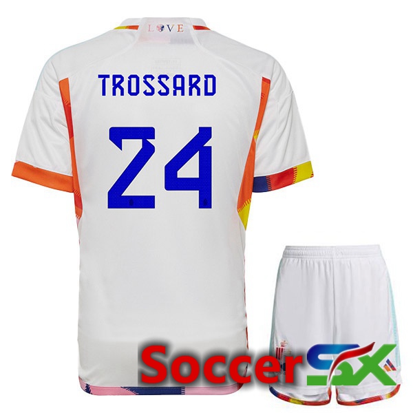 Belgium (TROSSARD 24) Kids Away Jersey White 2023/2023