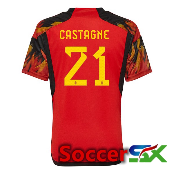 Belgium (CASTAGNE 21) Home Jersey Red 2023/2023