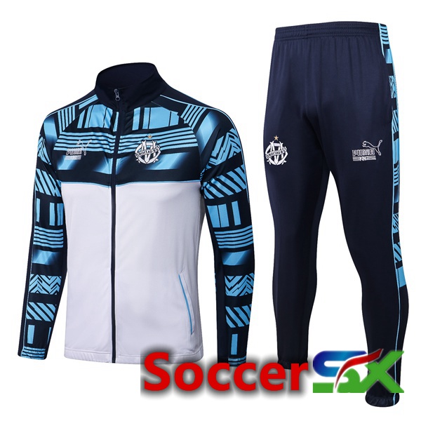 Marseille OM Training Jacket Suit White Blue 2022/2023