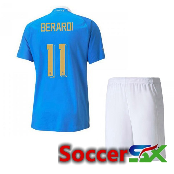 Italy（Berardi 11）Kids Home Jersey Blue 2023/2023