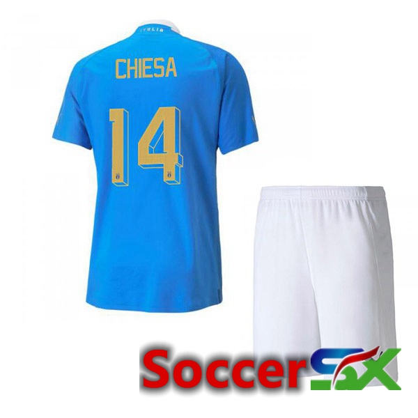 Italy（Chiesa 14）Kids Home Jersey Blue 2023/2023