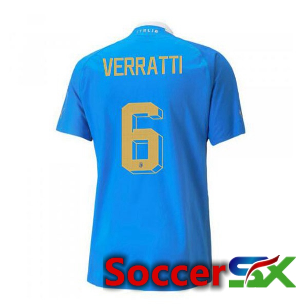 Italy锛圴erratti 6锛塇ome Jersey Blue 2023/2023