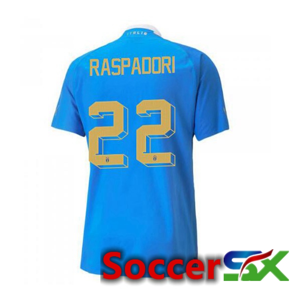 Italy锛圧aspadori 22锛塇ome Jersey Blue 2023/2023